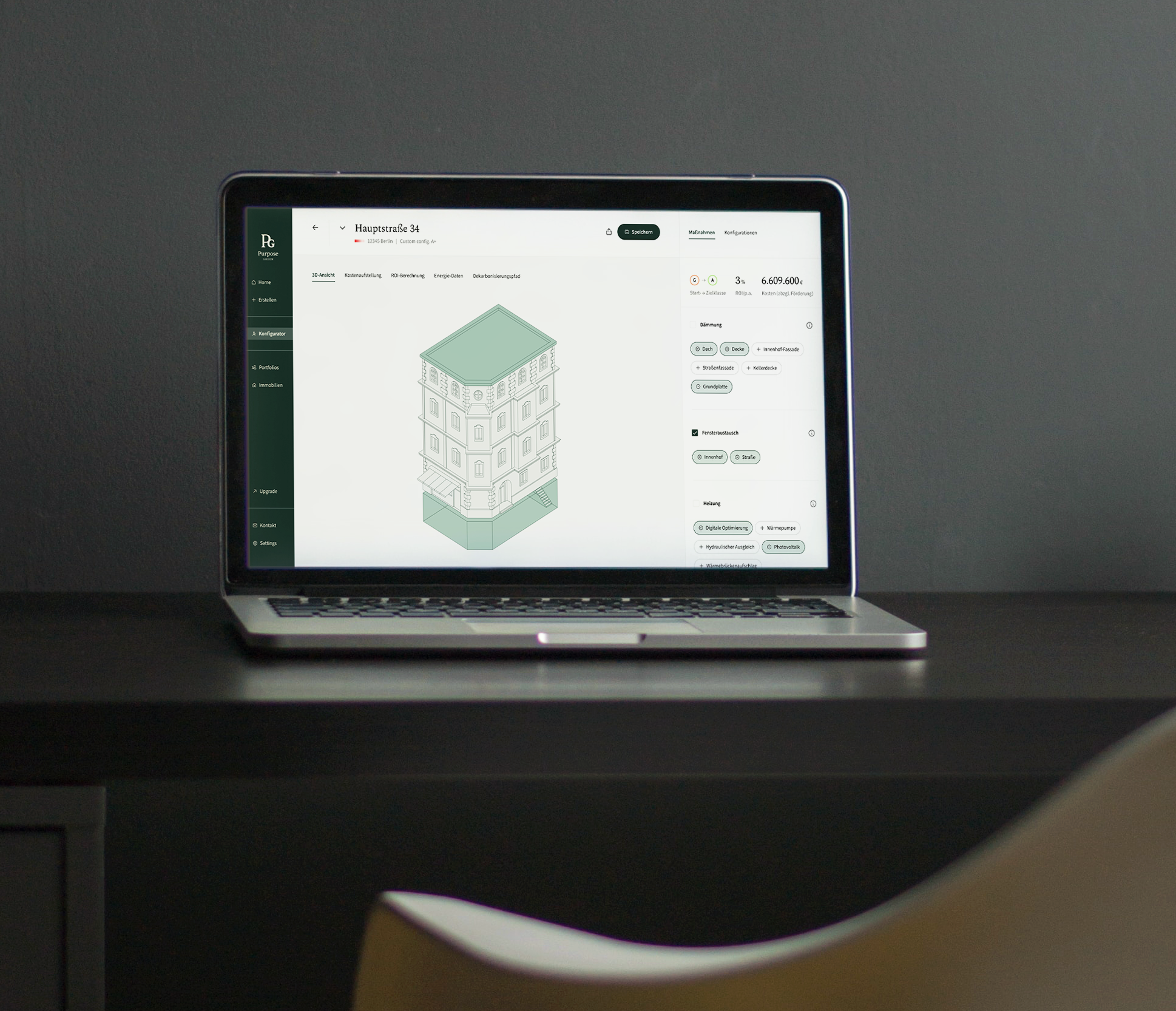 Energy measures configurator — interface preview