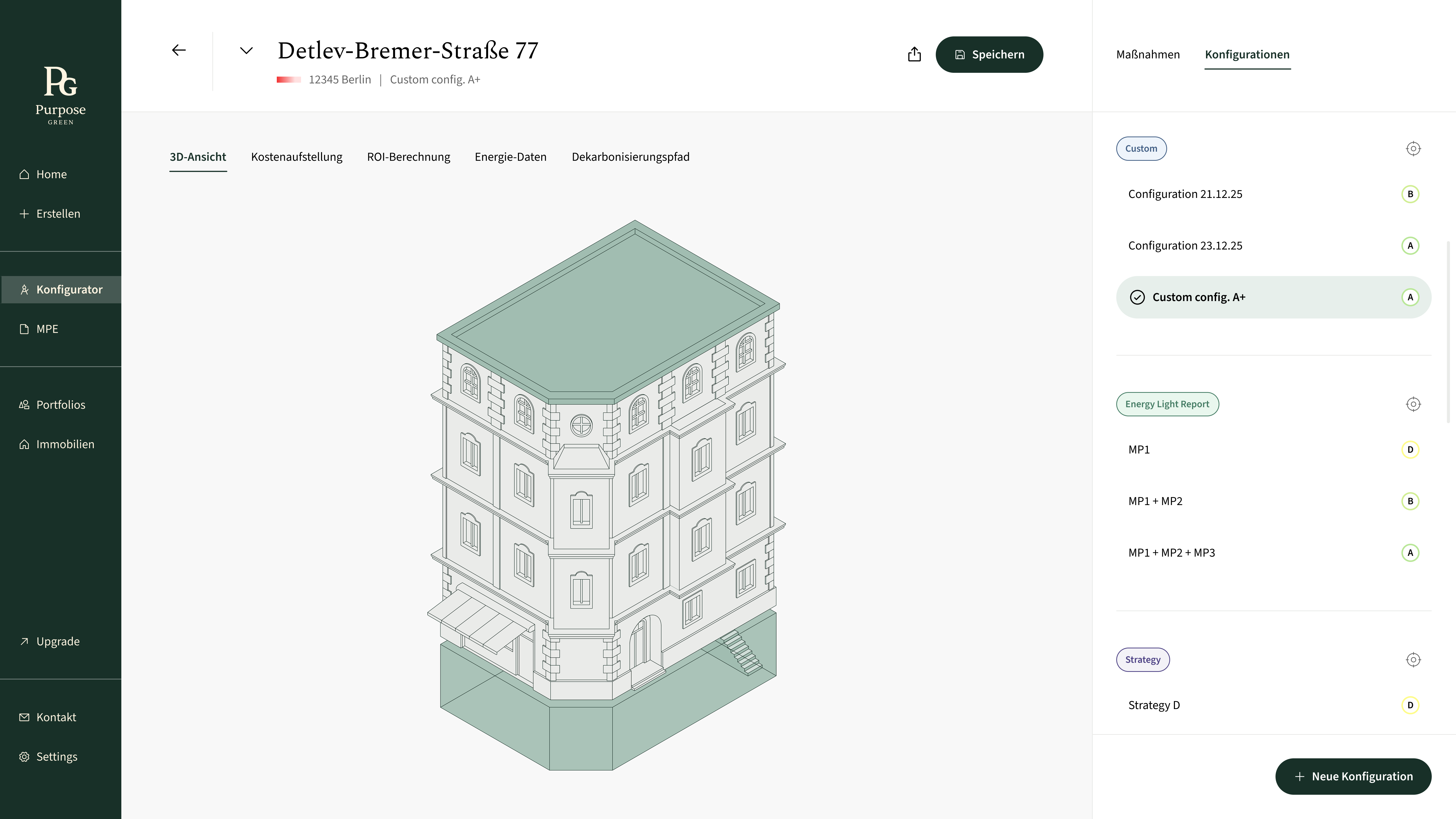 Strategy · energy improvements - per-property configurator connected to the portfolio roadmap