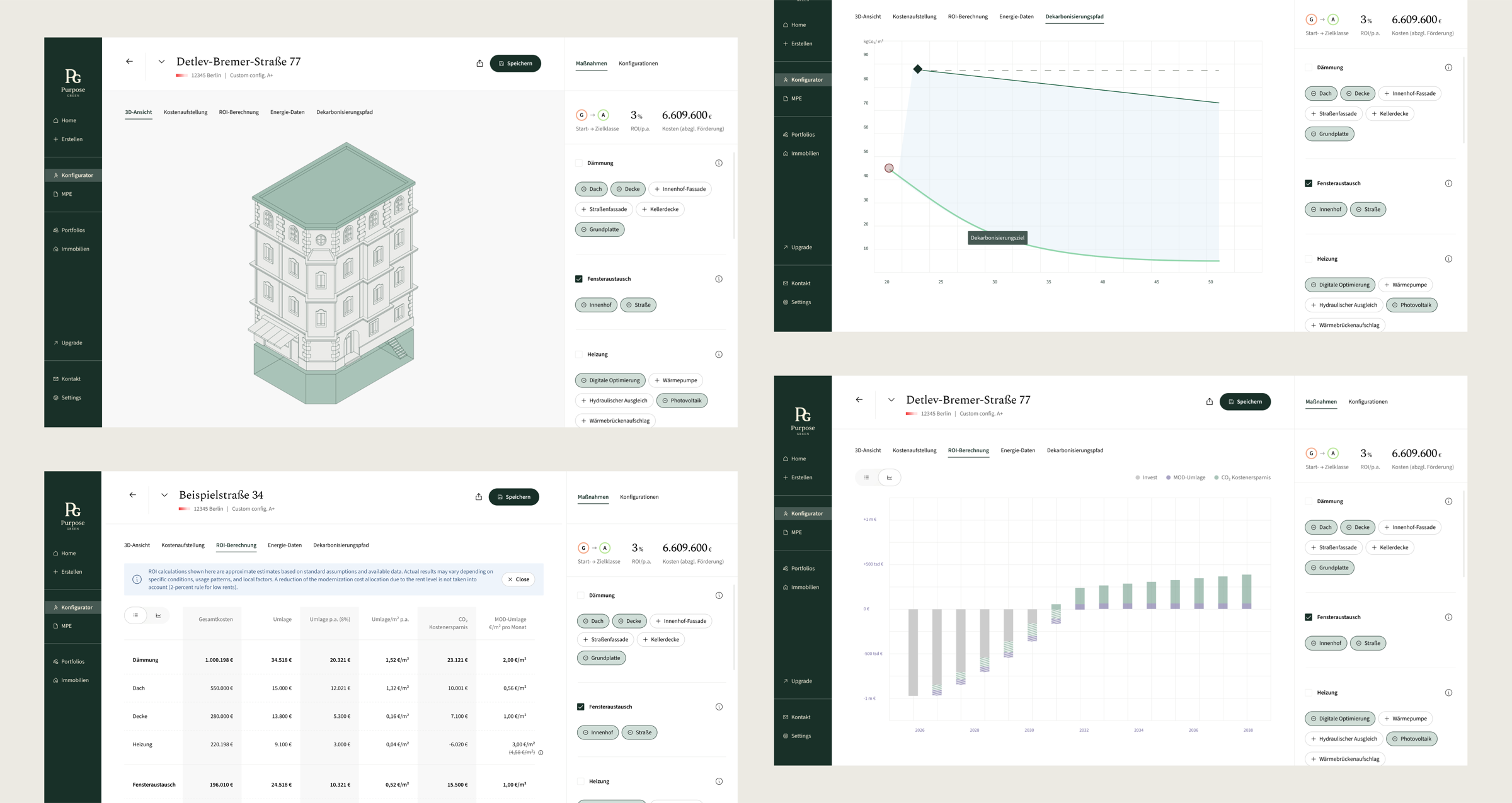 Configurator screens